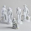 Group of Four Japanese White Glazed Porcelain Figures
