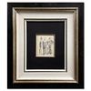 Ludovic-Rodolphe Pissarro (1878-1952), "Two Sailors, a Policeman and a Woman" Framed Original Pen and Ink Drawing, Hand Signed with Letter of Authenti