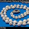 CERTIFICATED 2-ROW NATURAL SALTWATER PEARL NECKLACE