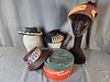 4 Vintage Ladies Straw Hats with Gimbels Box