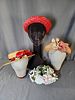 Vintage Christian Dior Hat and 3 Straw Hats