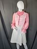 Vintage 1960s Pink and White Mini Dress
