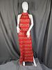 Mirrored Red Knit Evening Dress by St John