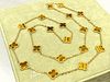 Van Cleef & Arpels Vintage Alhambra Long Necklace 20 motif 18k Yellow Gold Tiger Eye