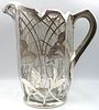 Art Nouveau silver & glass water pitcher by: La Pierre