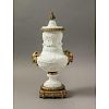 Sevres Style Covered Bisque Porcelain Urn with Bronze Mounts