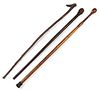 ASSORTED ANTIQUE CARVED CANES / WALKING STICKS, LOT OF THREE