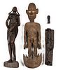 ASSORTED AFRICAN AND ASIAN CARVED WOOD ARTICLES, LOT OF FOUR