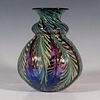 Charles Lotton Art Glass Studio Vase, Wisteria Signed