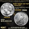 ***Auction Highlight*** 1928-p Peace Dollar Near Top Pop! $1 Graded ms66 By SEGS (fc)