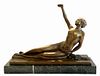 The Bird in Hand, A Bronze Figurine on Marble Base, Signed
