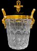 19th C. French Baccarat Crystal Bronze Ice Bucket