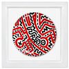 Keith Haring (1958-1990), Framed Limited Edition Plate with Letter of Authenticity.