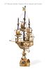 A Museum Quality 19th C. Viennese Silver Enamel Jeweled Miniature Ship