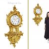 A Very Large 19th Century Tiffany & Co. Gilt Carved Bronze Wall Cartel Clock