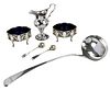 Four Bateman Family Silver Table Items with Two Salt Spoons