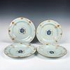 4pc Chinese Export English Market Armorial Graduate Plates