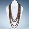 2pc Bronze Faux Baroque Pearl Necklaces
