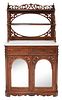 American Rococo Rosewood Etagere Cabinet