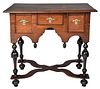 A Pennsylvania William and Mary Style Walnut and Partly Ebonized Dressing Table