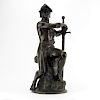 Marcel Debut, French (1865-1933) "Guerrier Reposant sur L'épée" Bronze Sculpture