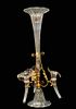 A Large 19th C. Epergne Ruffled Glass Complete Centerpiece
