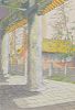 Bertha Boynton Lum, (American, 1869-1954), Courtyard with Pillar
