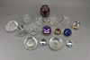 (16) Assorted Crystal, Glass Paperweights