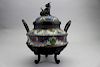 Footed Chinese Cloisonne Bronze Censer
