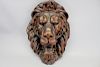 Carved Wooden Lion Head