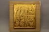 20th C. Gilt Bronze Egyptian Icon in Acrylic Case