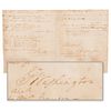 George Washington Autograph Document Signed - a 1769 handwritten Mount Vernon financial ledger listing security on &ldquo;Lands and Negroes&rdquo;