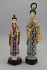(2) Chinese Cloisonne Maiden Figures