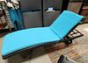 Lot 4 Woven Plastic Metal Frame Adjustable Lounges W/ Cushions
