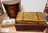 Tray Humidor, 3 Drawer Jewelry Chest 10"H X 9 3/4"W X 5"D, Bx W/ Enameled Landscape Sgnd Phillipe Etc