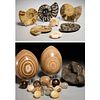 Group stone, mineral, & ammonite fossil specimens