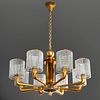 Emile-Jacques Ruhlmann (attrib) 8-light chandelier