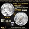 ***Auction Highlight*** 1922-s Peace Dollar Near Top Pop! 1 Graded ms66 By SEGS (fc)