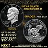 Proof ***Auction Highlight*** 1973-s Silver Eisenhower Dollar $1 Graded pr69+ dcam By SEGS (fc)