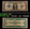 1923 $1 large size Blue Seal Silver Certificate Grades f, fine Signatures Speelman/White