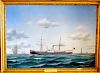 Jorgen Dahl (Danish 1825-1890) Steamship Painting seascape