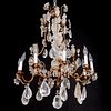 Louis XV style gilt-brass, rock-crystal chandelier