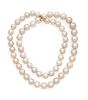 South Sea Pearl (12mm-14mm) Necklace, 18k Gold & Diamond Clasp, L 32" 171g