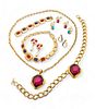 Maxine Denker Designer Necklaces (2), + Necklace 16",Bracelet, Earrings (4 Pr) 8 pcs