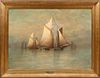 Reginald Cleveland Coxe (American, 1855-1927) Oil on Canvas, Ca. 1880s, "The Gloucester Fishing Fleet", H 34'' W 51''