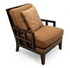 Modern Wood Upholstered Open Armchairs, H 36" W 30" Depth 34" 1 Pair