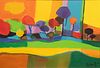 Marcel Mouly (French, 1918-2008) Oil on Canvas, 2004, "La Foret Multicolore", H 45" W 36"