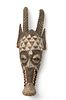 Burkina Faso, Bobo Peoples, Carved Wood Helmet Mask: Antelope (Nyanga), Ca. Early to Mid 20th C., H 36" W 10"