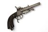 Belgian Double Barrel Pinfire Pistol, 60 Cal. Ca. Mid 19th C., L 11"