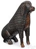 Attributed to Aaron Mountz, carved seated spaniel